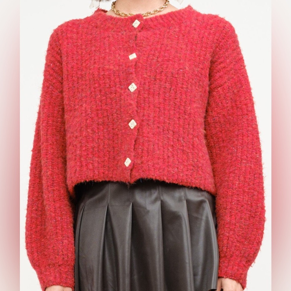 Sofie the Label Red Knit Sweater Large